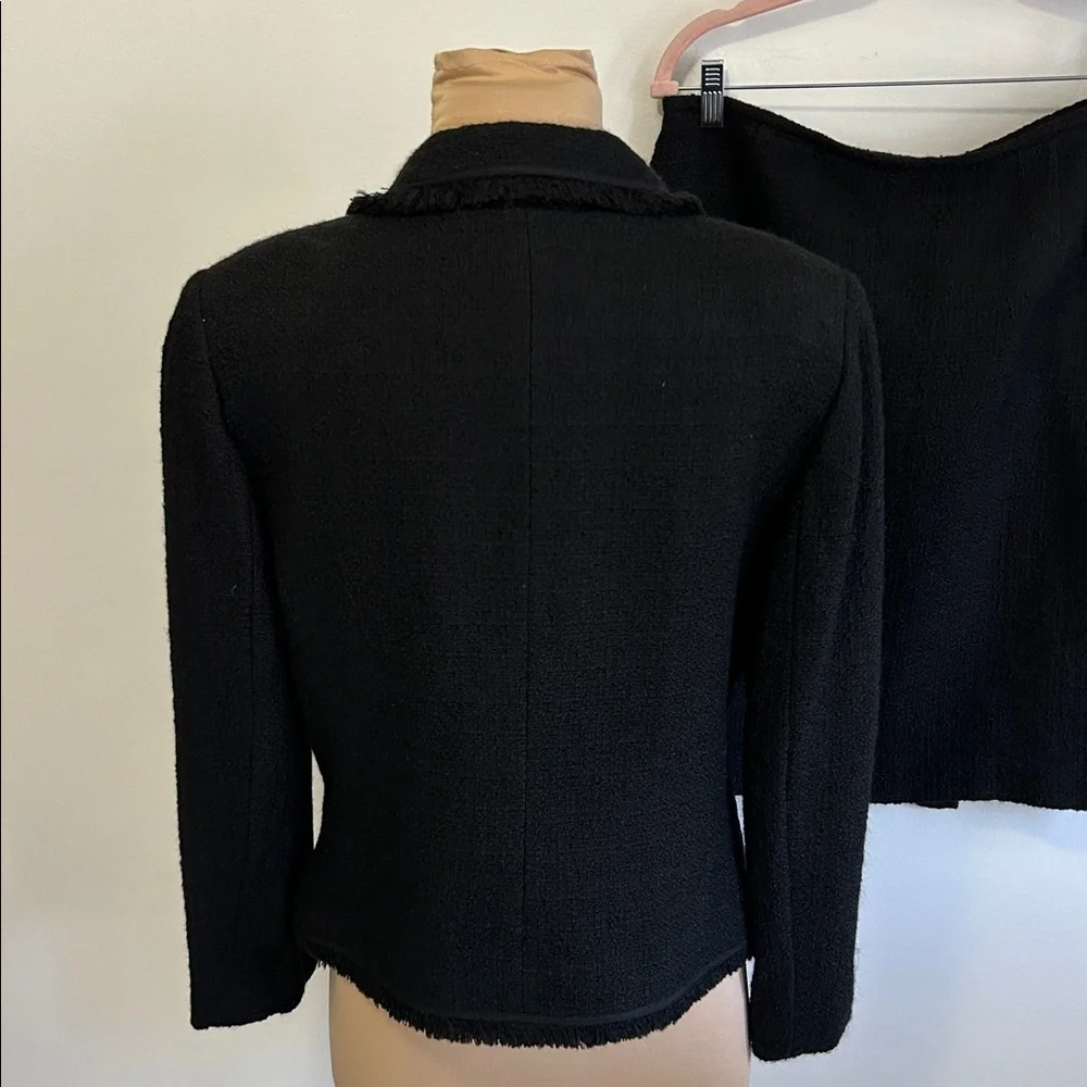 Tahari Luxe Black Tweed Blazer Skirt Set - Picture 5 of 10